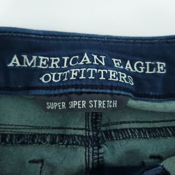 AEO American Eagle Super Super Stretch Extreme Sateen Jegging Dark Skinny 0R - Picture 5 of 12